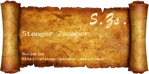 Stenger Zsombor névjegykártya